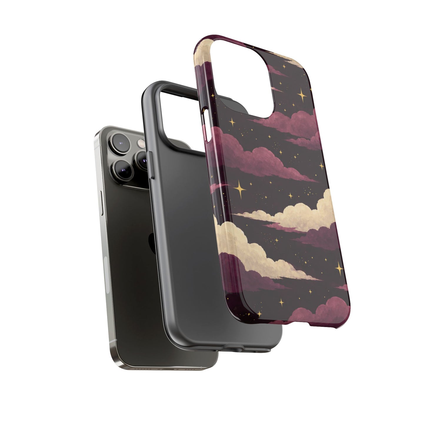 Illustrated Plum Clouds & Stars Phone Case