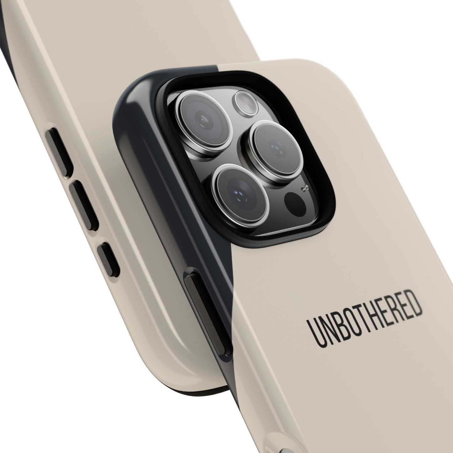 Phone Case - Sassy Statement Case ’Unbothered’ in Beige & Charcoal