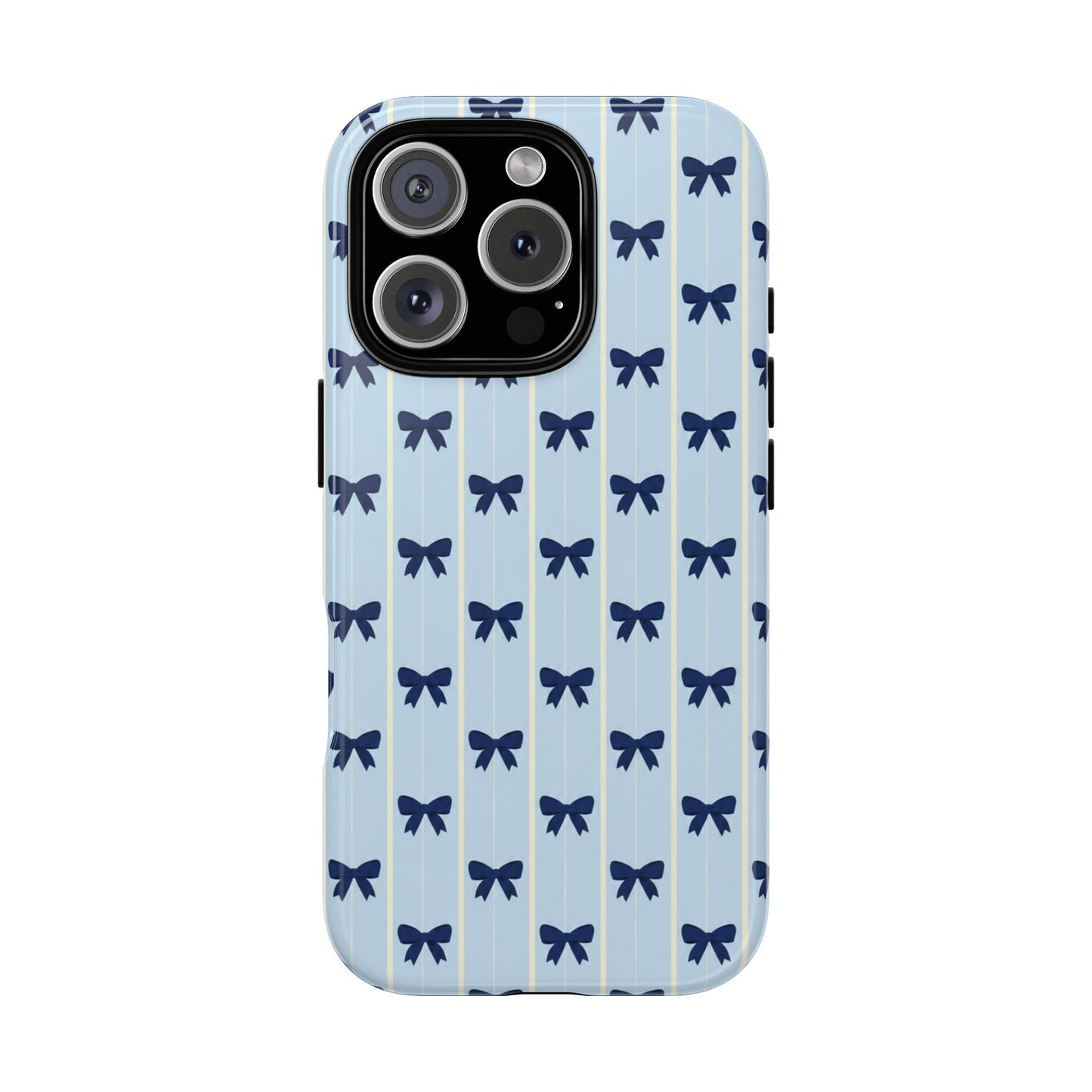 Retro Navy Blue Bow Pattern Phone Case