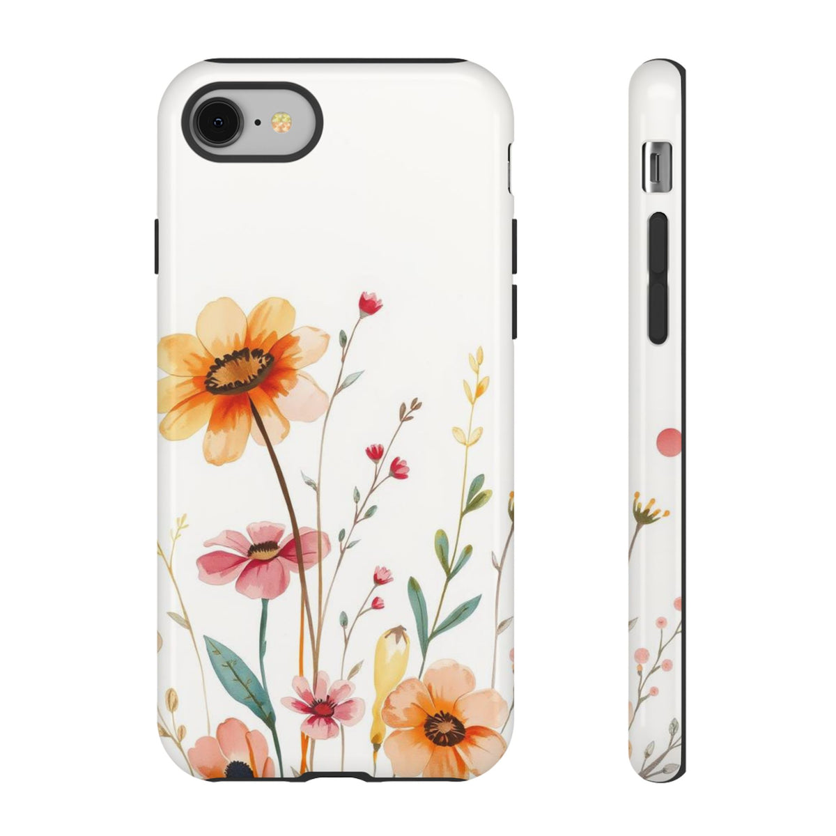 Boho Chic Watercolour Wild Blooms Pattern Phone Case - Multicolor Phone Case - iPhone 8 / Glossy