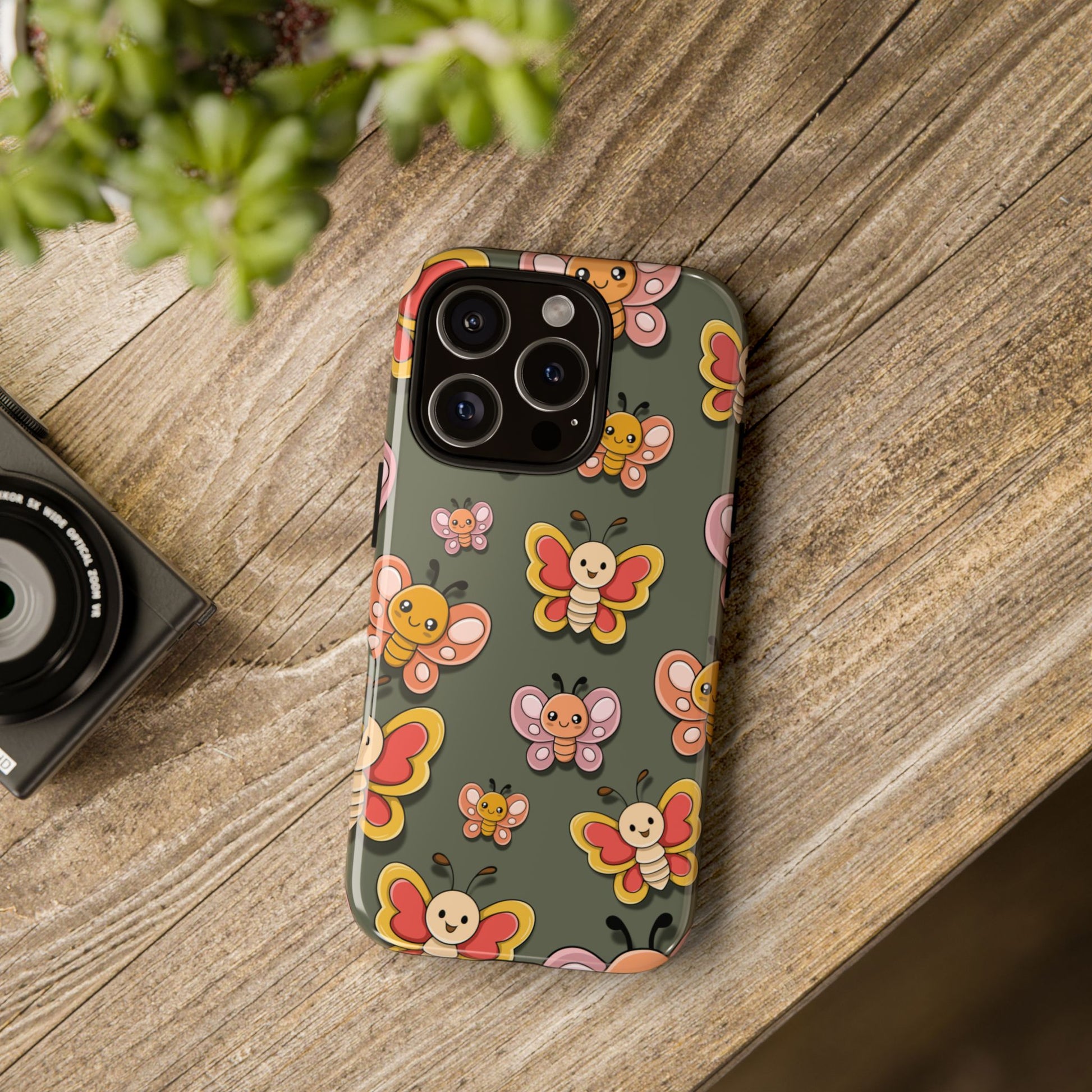 Phone Case - Green Butterfly Sticker Design Phone Case