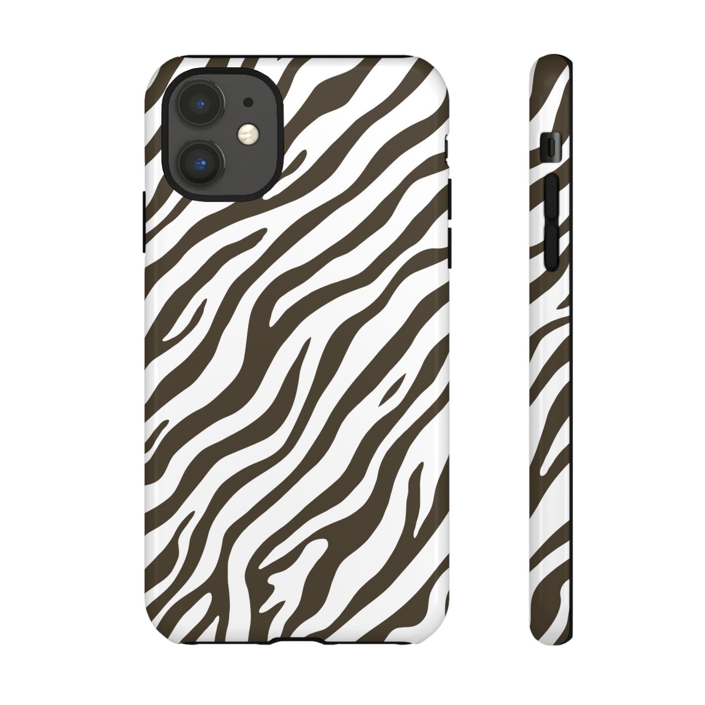 Stylish Mocha Zebra Print Phone Case