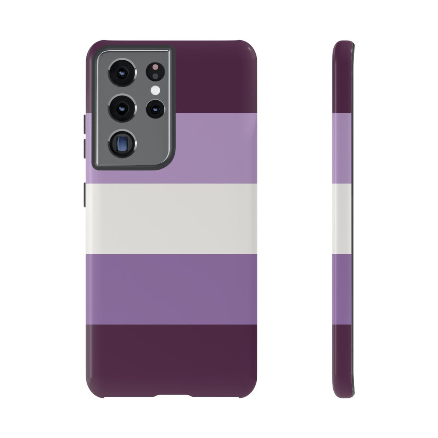 Samsung Galaxy S21 Ultra / Glossy Phone Case - Purple Stripe Pattern Phone Case