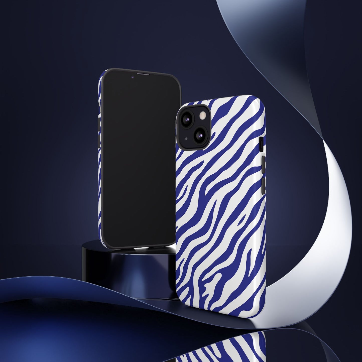 Stylish Electric Blue Zebra Print Phone Case