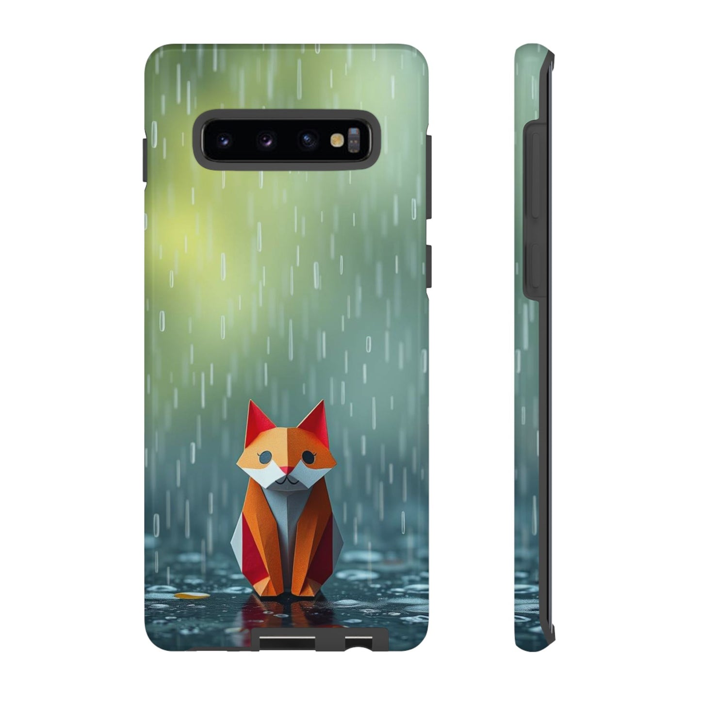 Samsung Galaxy S10 Plus / Glossy Phone Case - Origami ’Soggy Fox’ Design Phone Case