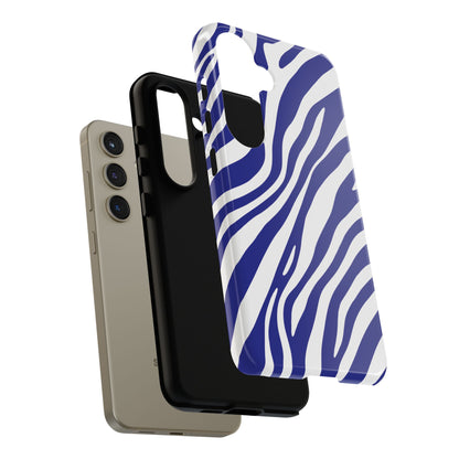 Modern Electric Blue Zebra Print Phone Case