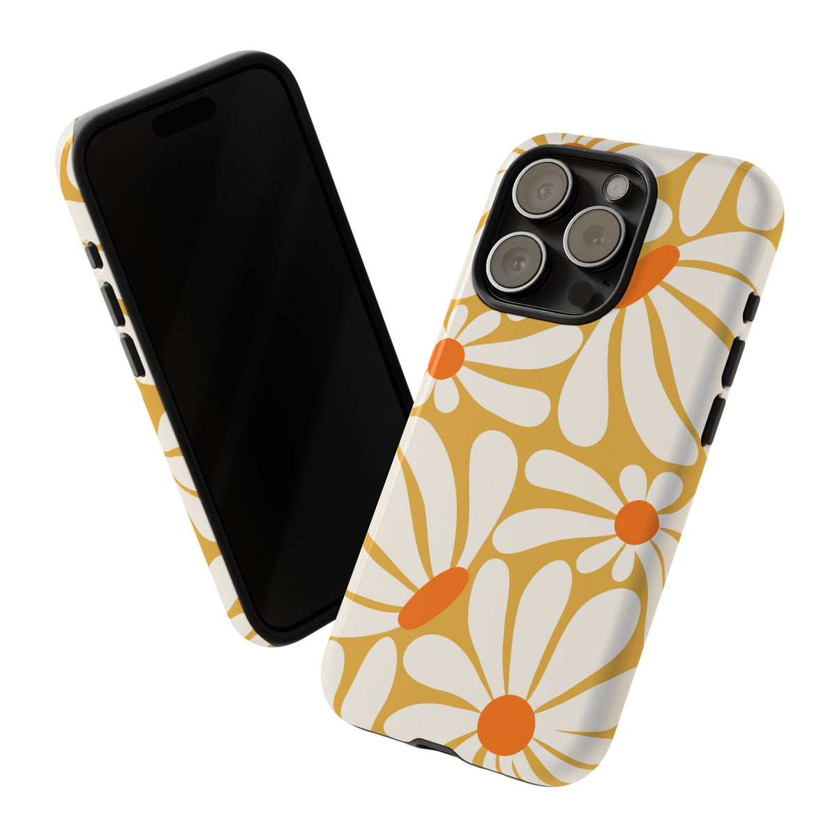 Retro Yellow Daisy Pattern Phone Case - Yellow Phone Case