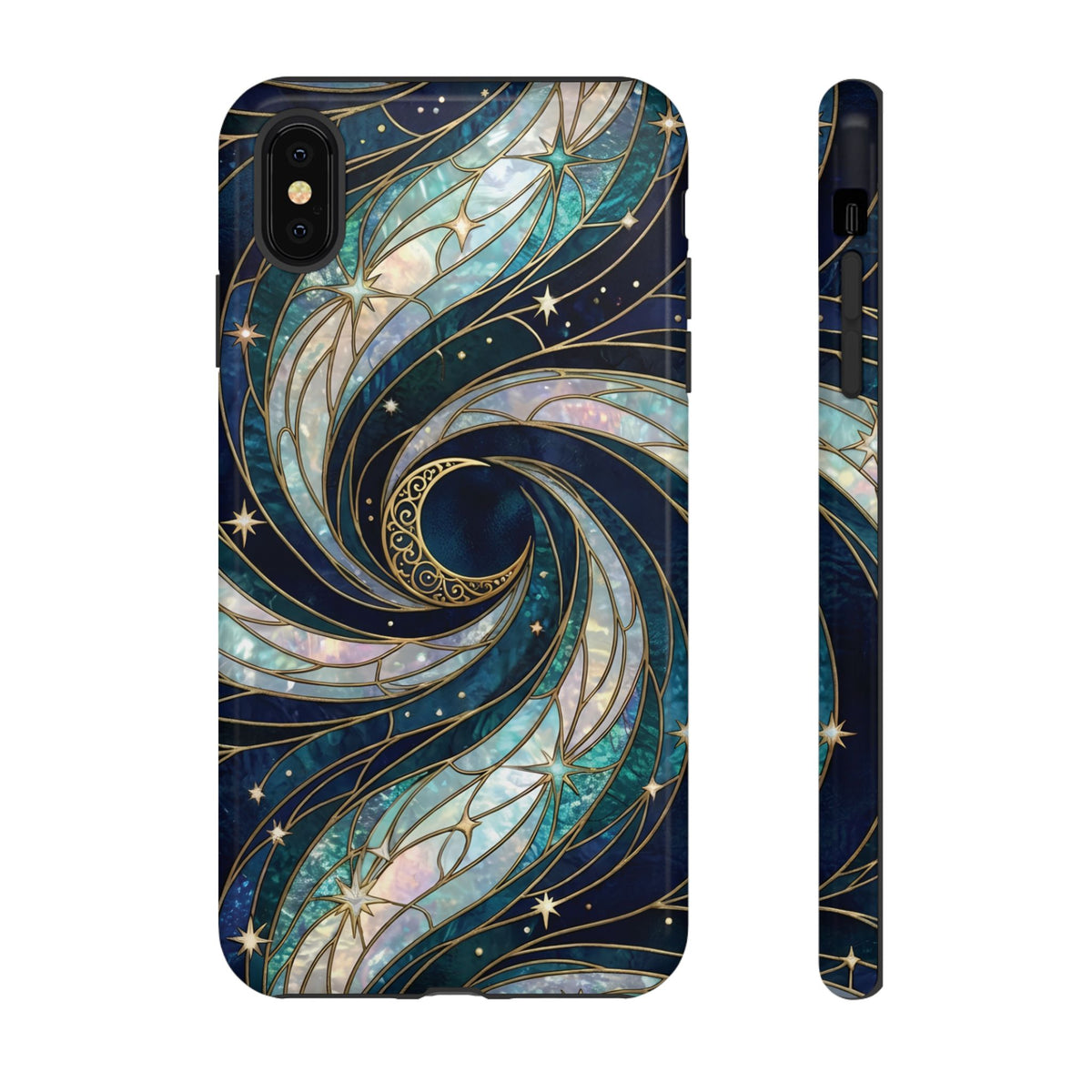 Elegant Navy & Teal Celestial Swirl Phone Case