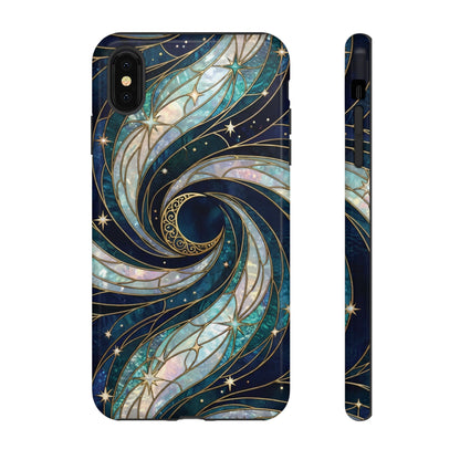 Elegant Navy & Teal Celestial Swirl Phone Case