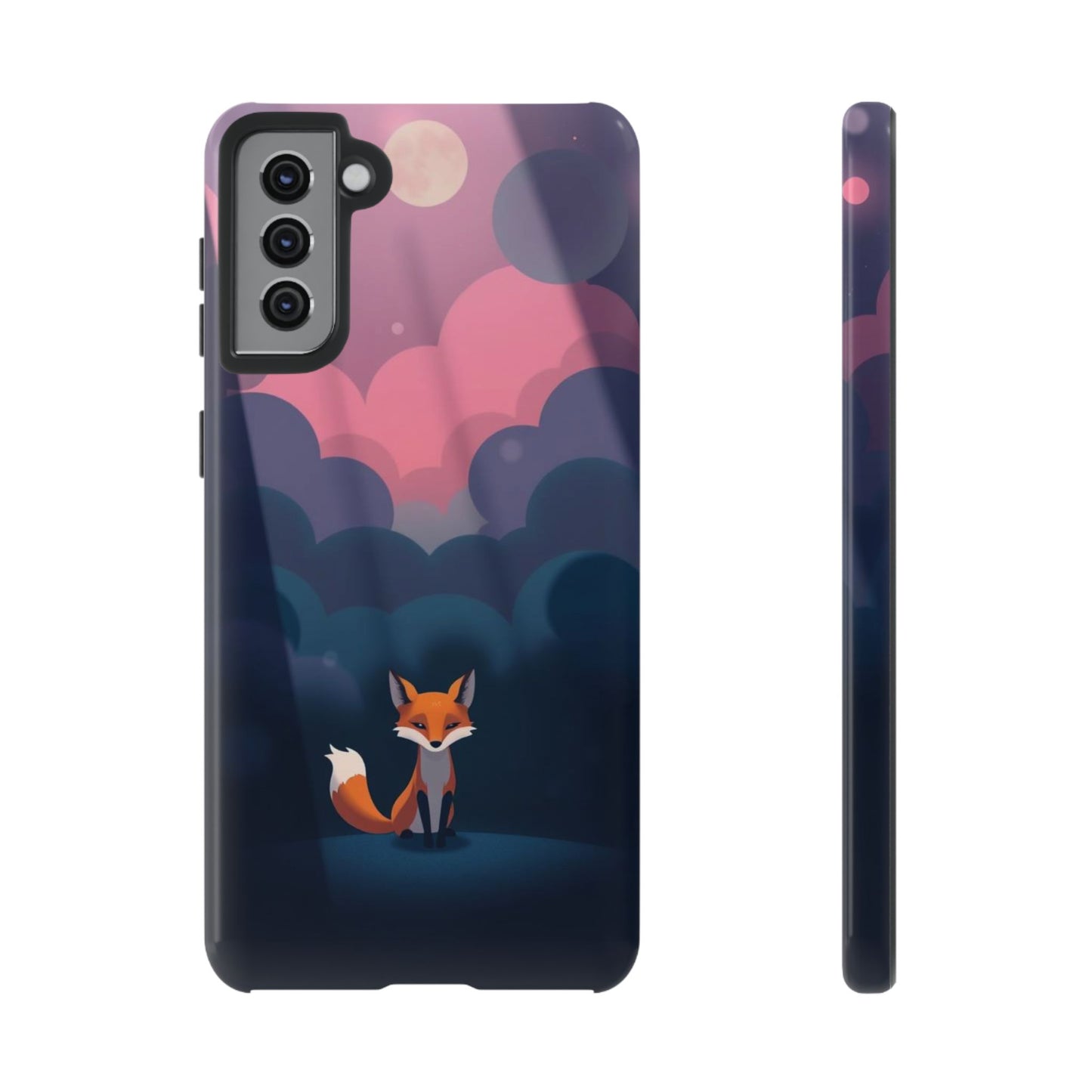 Samsung Galaxy S21 Plus / Glossy Phone Case - Moody Pop Art Fox Design Phone Case