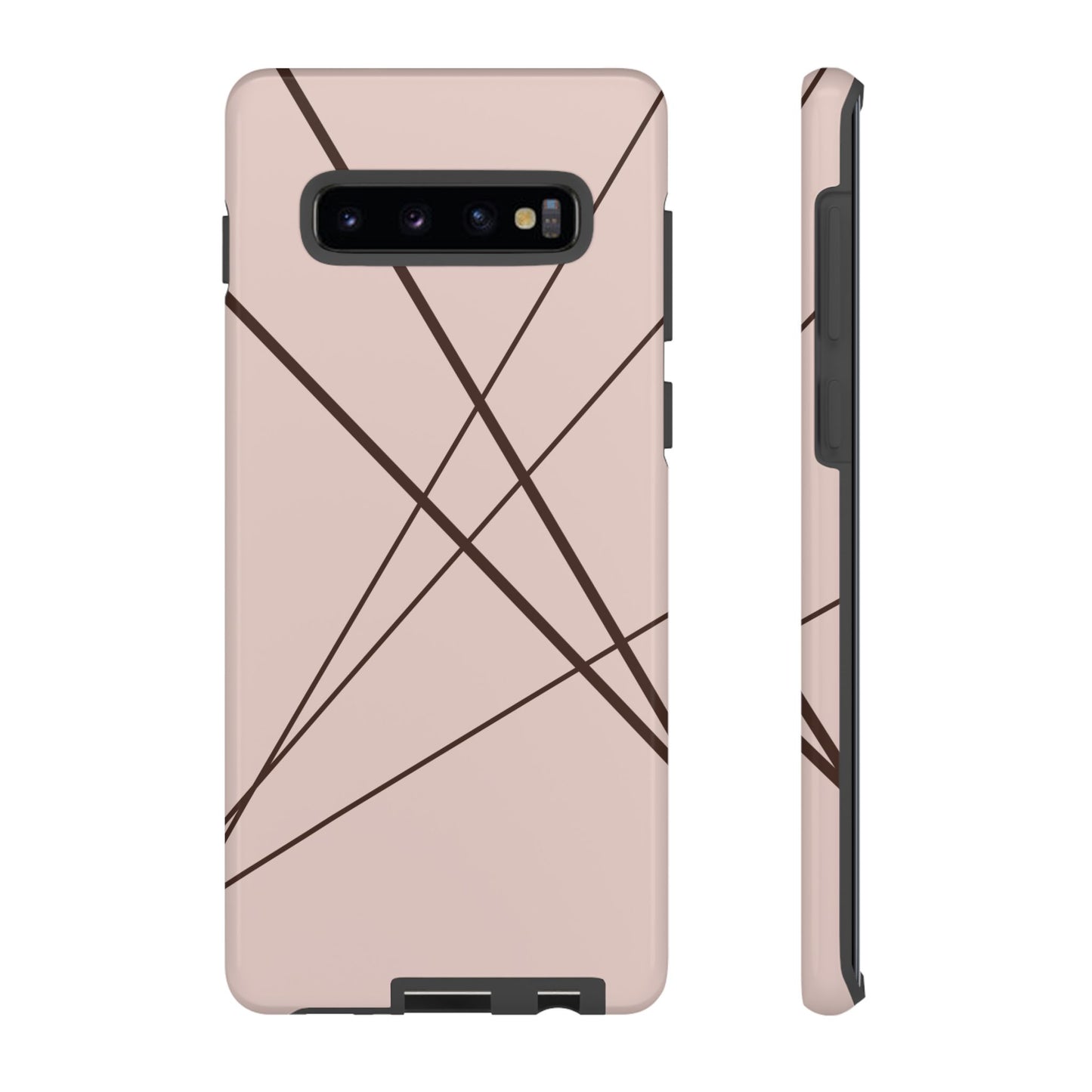 Abstract Pink with Brown Lines Phone Case - Pink Phone Case
