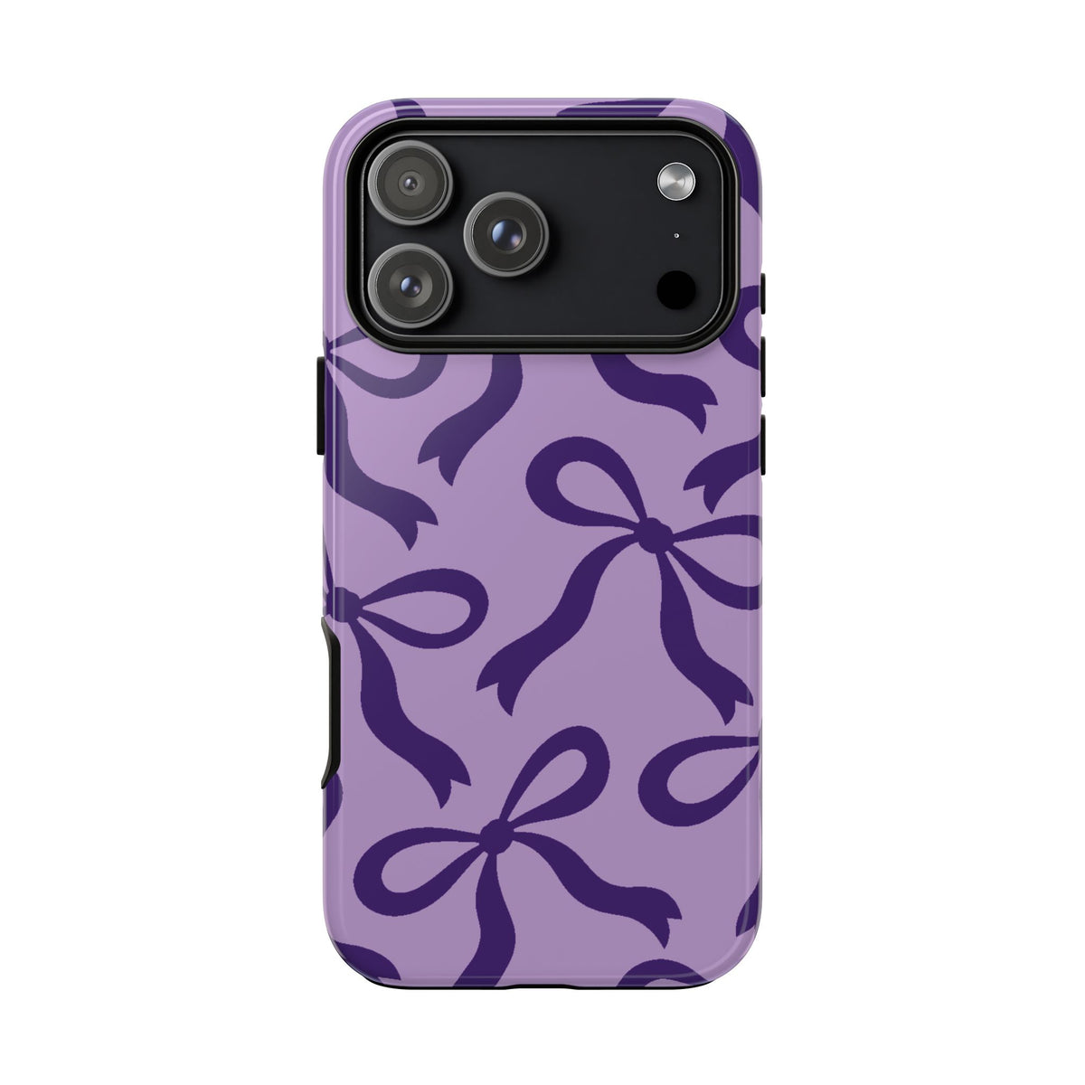 Bold Lilac and Deep Purple Bow Pattern Phone Case - Purple Phone Case - iPhone 17 Pro Max / Glossy