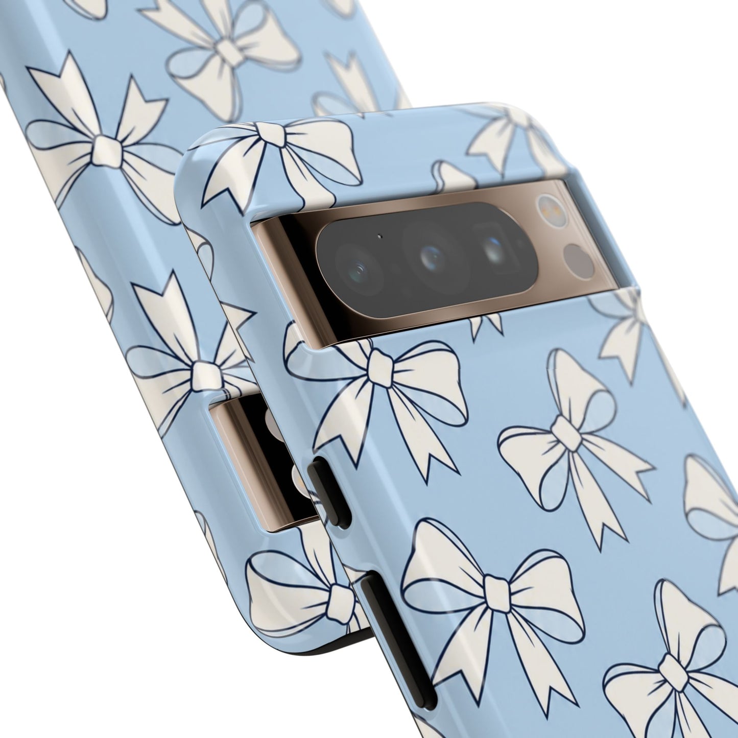 Chic Powder Blue Bow Pattern Phone Case