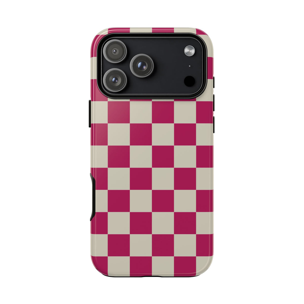 Pink & White Checked Pattern Phone Case - Pink Phone Case - iPhone 17 Pro Max / Glossy
