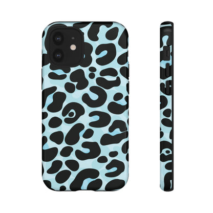 Cool Aqua Leopard Print Phone Case