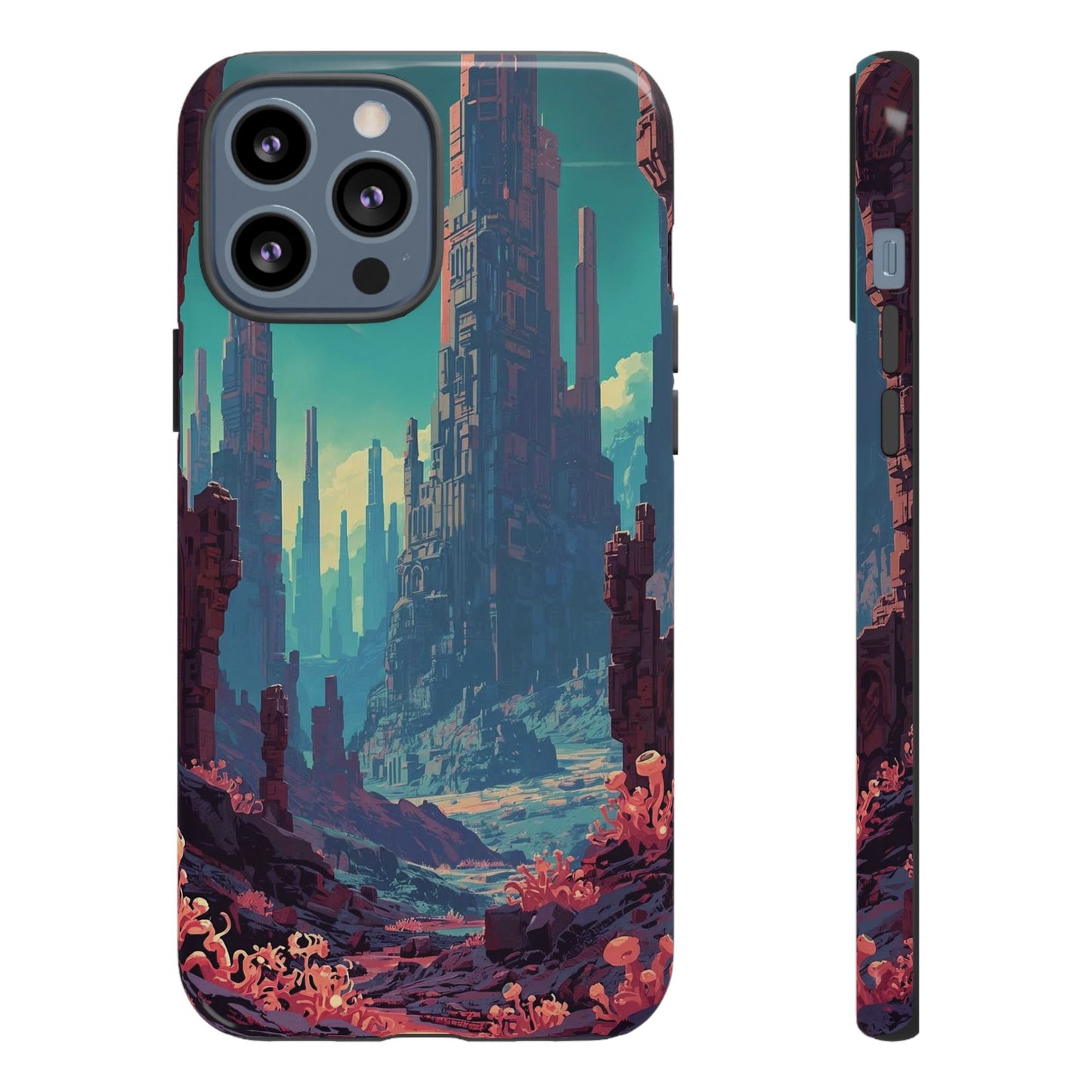 Alien Monolith Valley Sci-fi Phone Case - Pink Phone Case - iPhone 13 Pro Max / Glossy