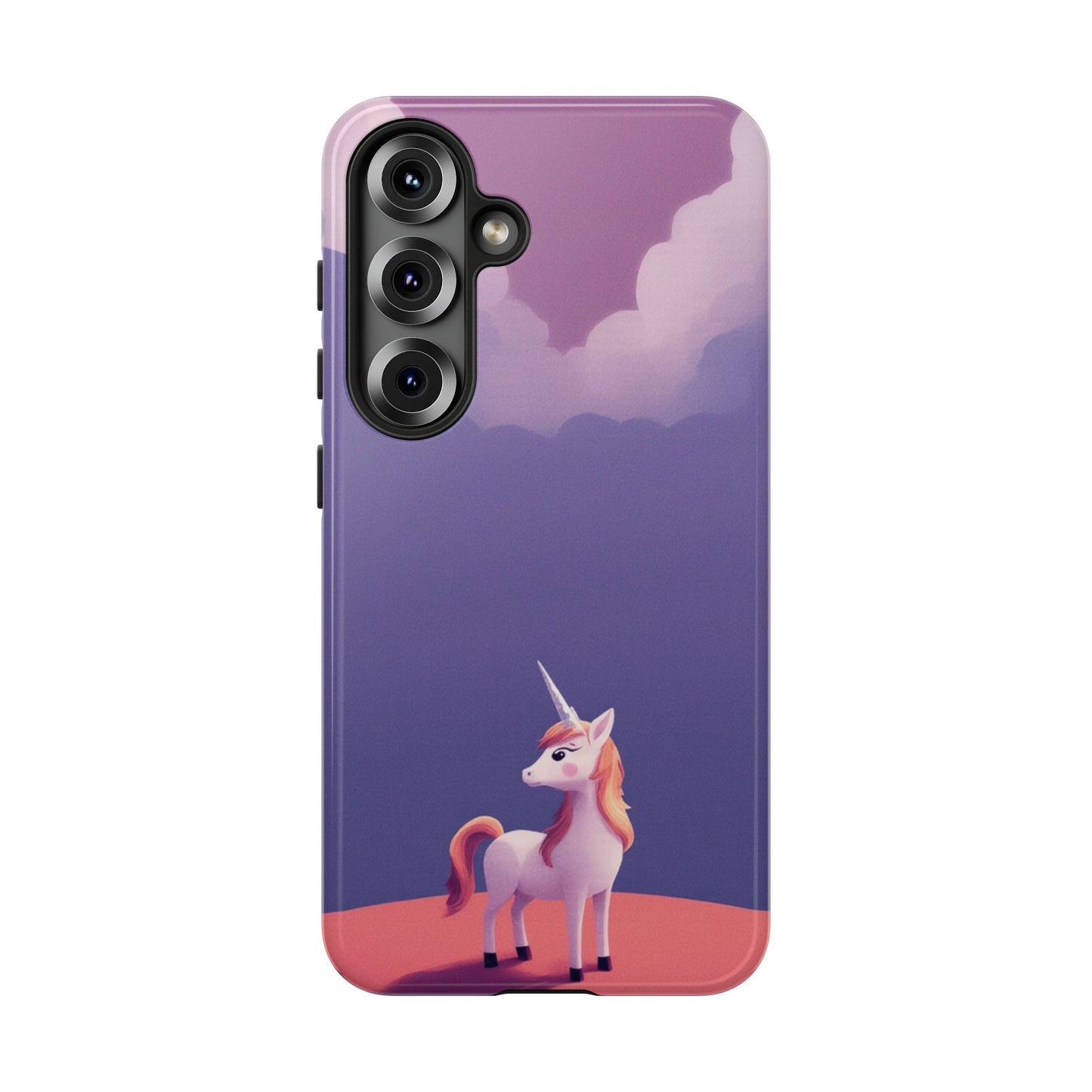 Samsung Galaxy S25 / Glossy Phone Case - Cute Unicorn & Cloud Design Phone Case