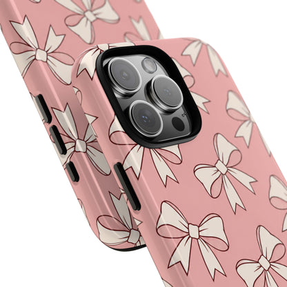 Chic Blush Pink Bow Pattern Phone Case