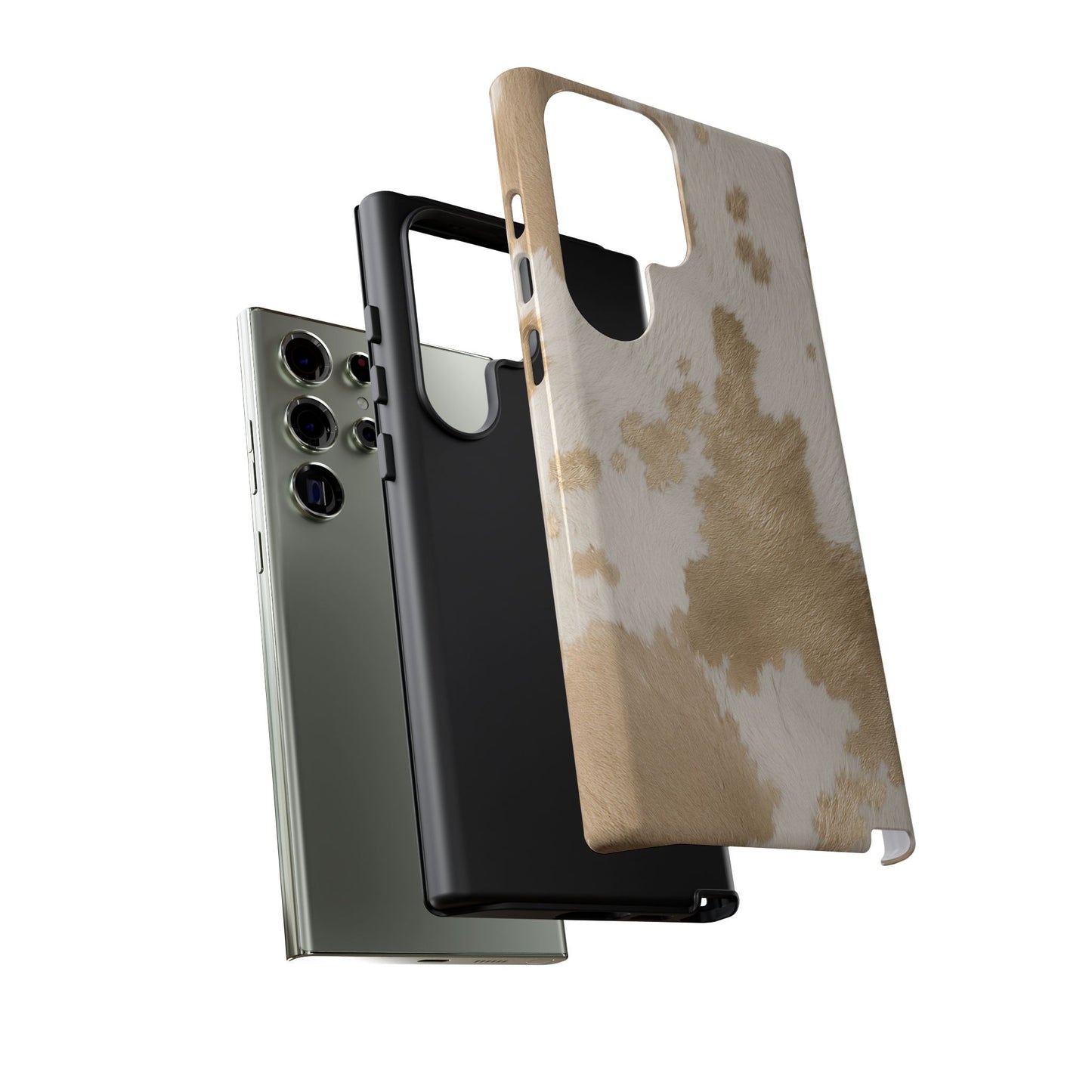 Elegant Champagne Cow Print Phone Case