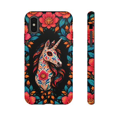 Elegant Pink and Turquoise Calavera Unicorn Phone Case - Phone Case - iPhone XS / Glossy