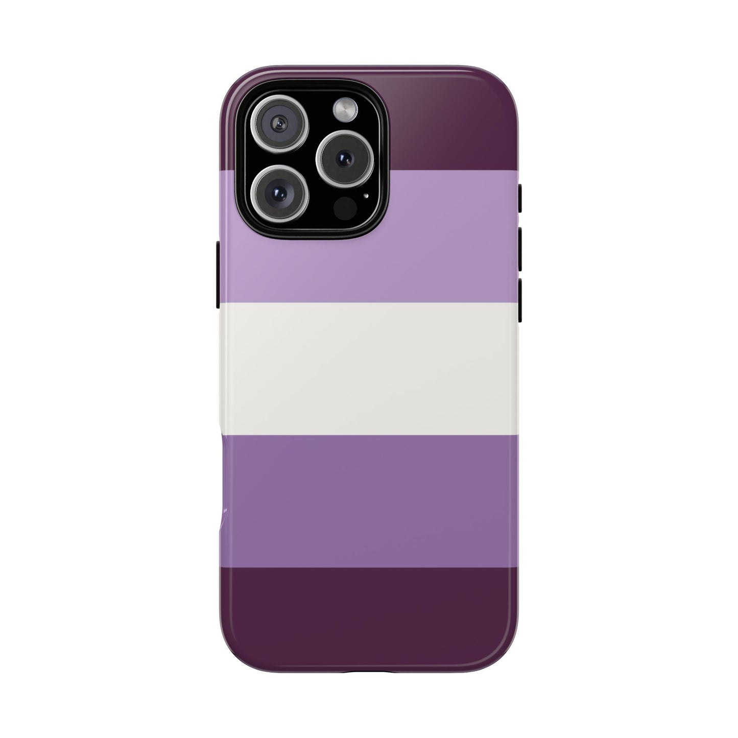 iPhone 16 Pro Max / Glossy Phone Case - Purple Stripe Pattern Phone Case