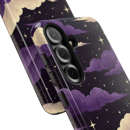 Illustrated Purple Clouds & Stars Phone Case