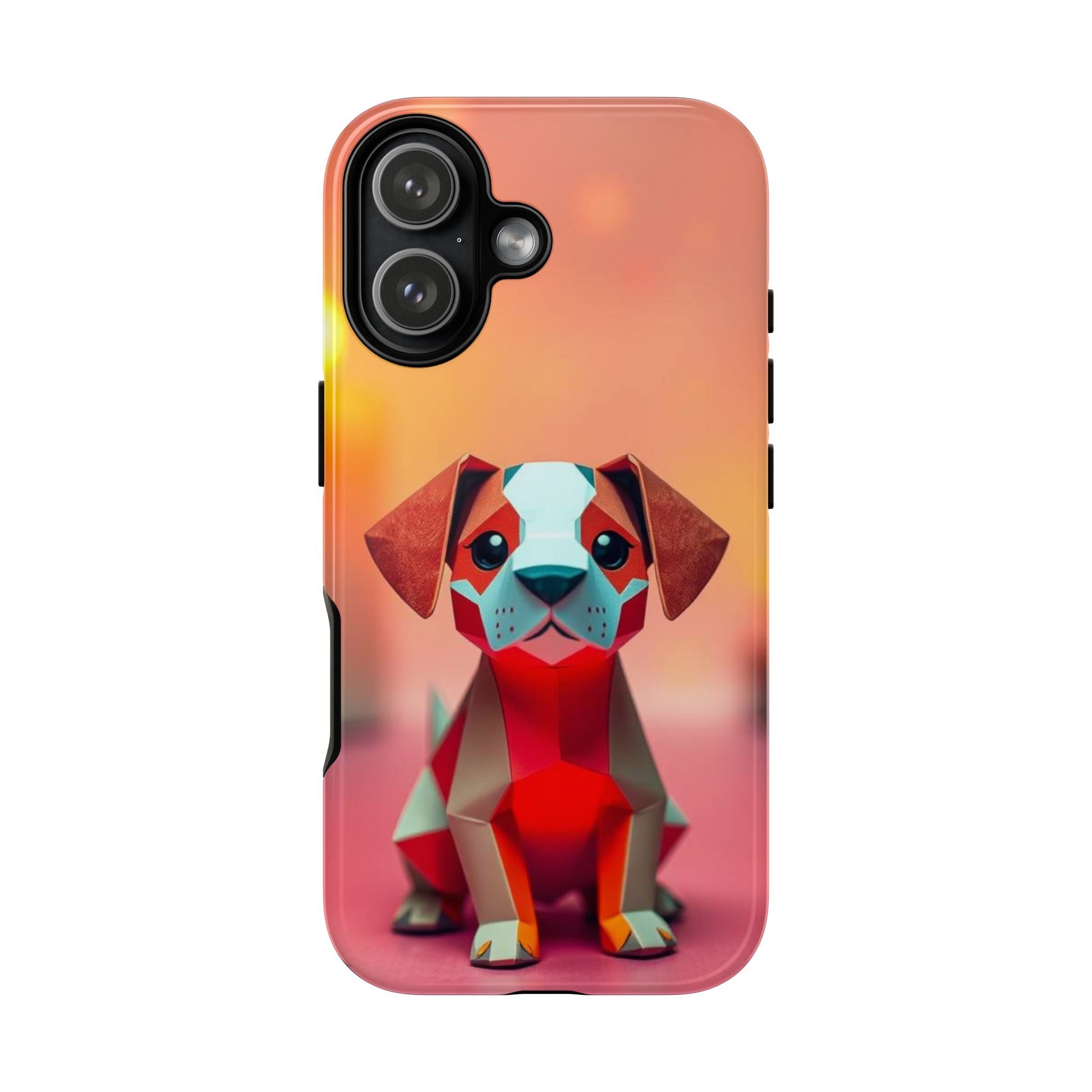 iPhone 17 / Glossy Phone Case - Origami Dog Design Phone Case