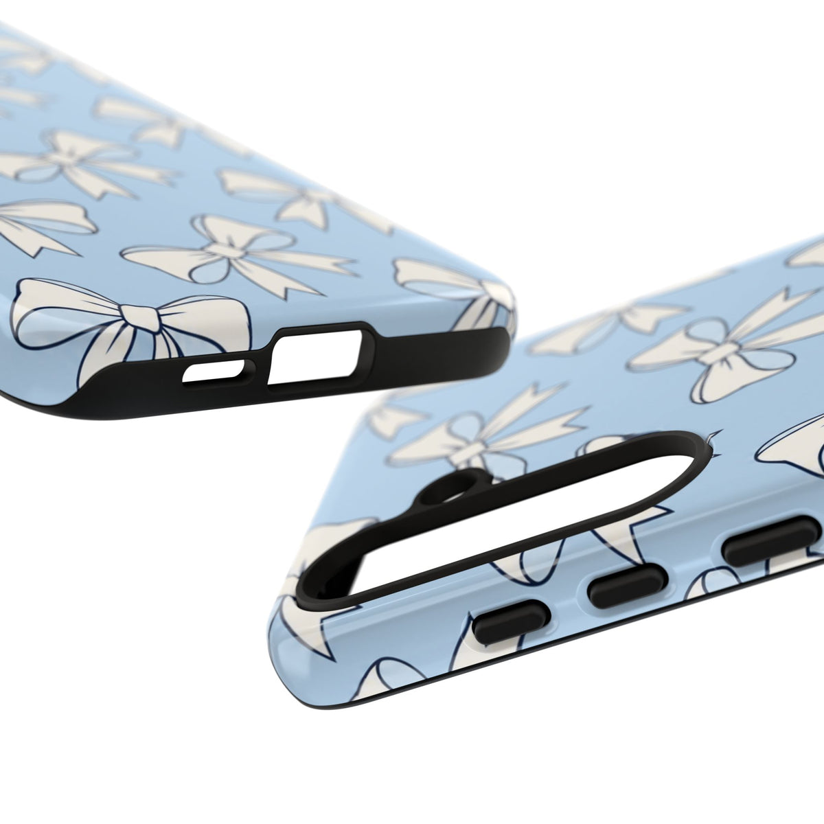 Chic Powder Blue Bow Pattern Phone Case