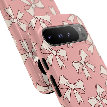 Chic Blush Pink Bow Pattern Phone Case