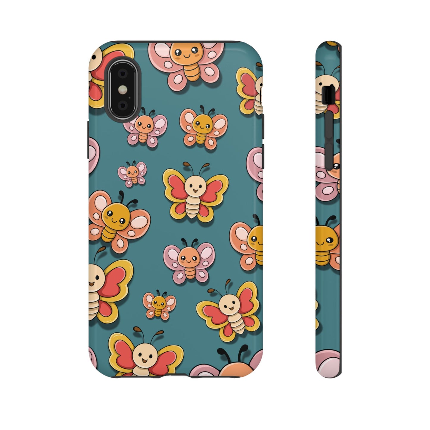 Blue Butterfly Sticker Design Phone Case - Blue Phone Case - iPhone X / Glossy