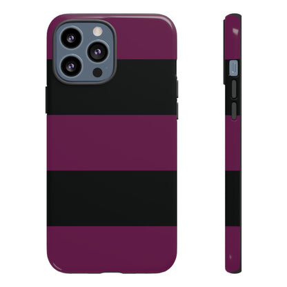 Purple & Black Horizontal Stripe Pattern Phone Case - Purple Phone Case - iPhone 13 Pro Max / Glossy