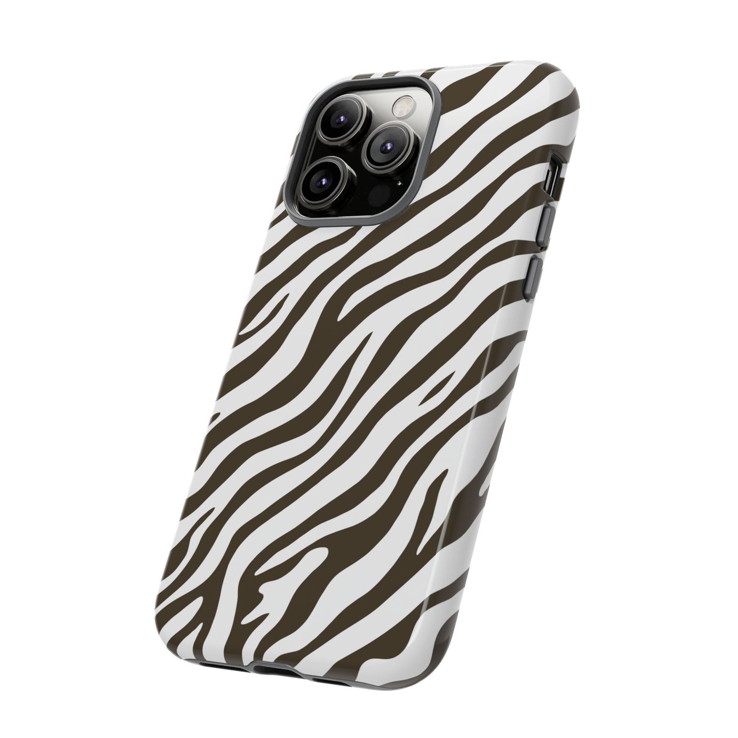 Stylish Mocha Zebra Print Phone Case