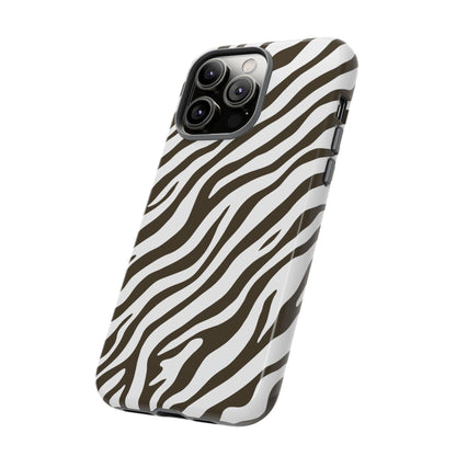 Stylish Mocha Zebra Print Phone Case