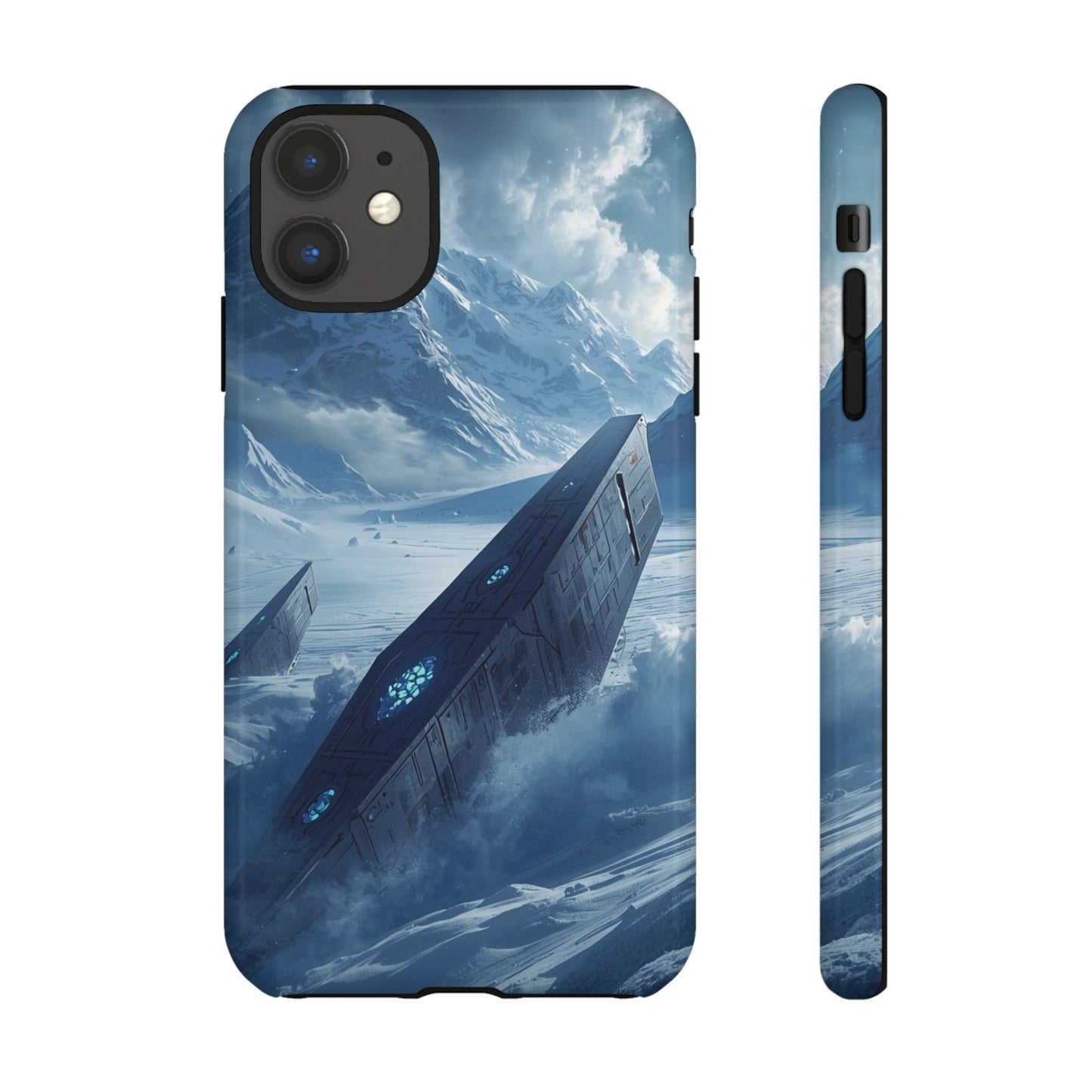 iPhone 11 / Glossy Phone Case - Frozen Alien Wreckage Sci-fi Phone Case