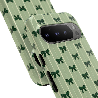 Retro Forest Green Bow Pattern Phone Case
