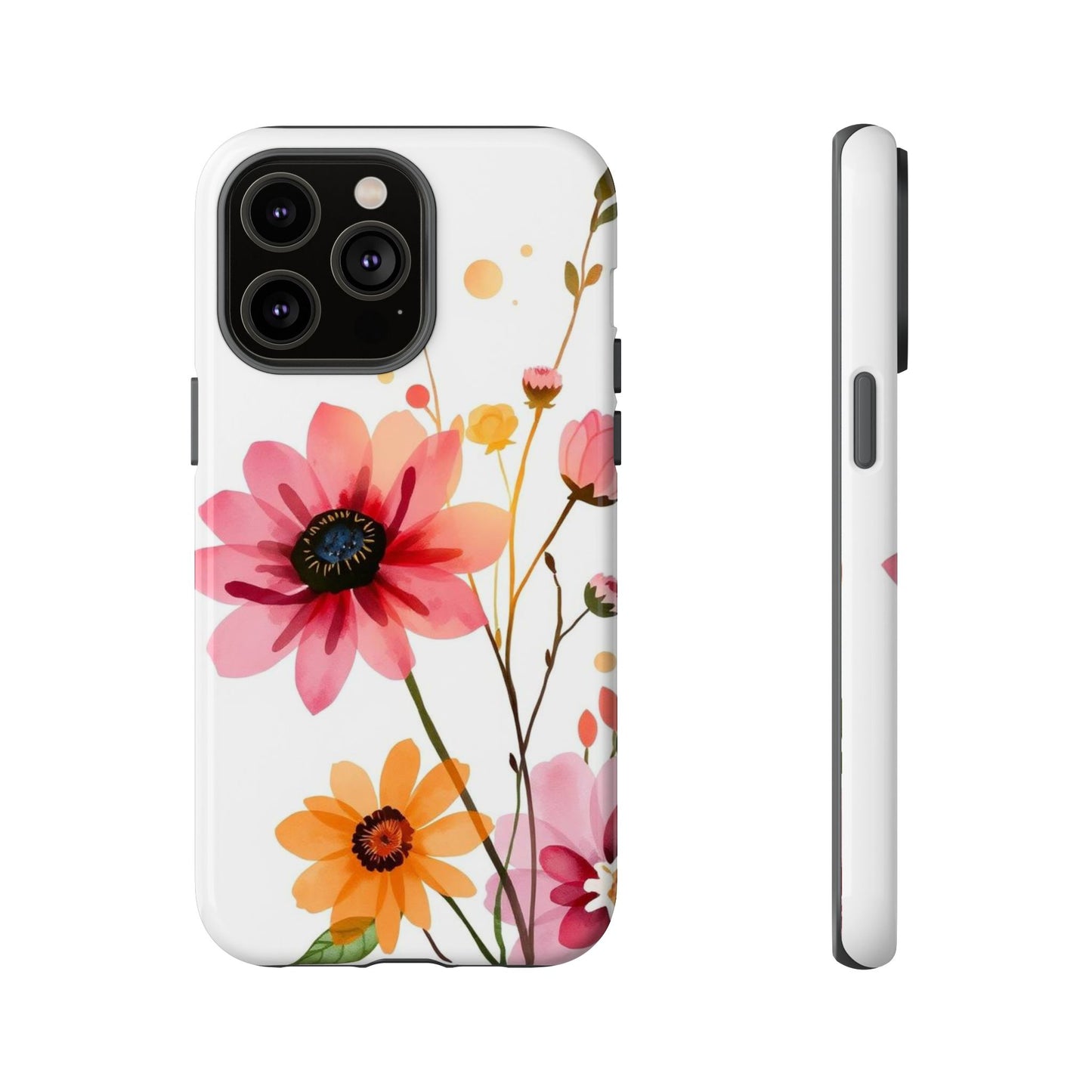 iPhone 14 Pro Max / Glossy Phone Case - Watercolour Style Simple Wildflower Design Phone Case