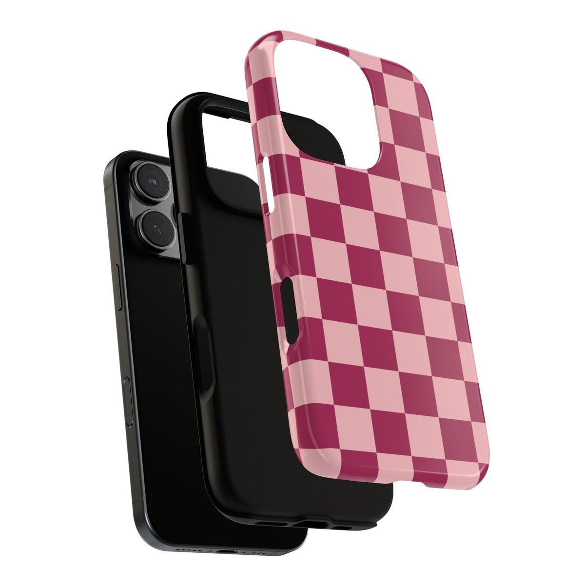 Pink Checked Pattern Phone Case - Pink Phone Case