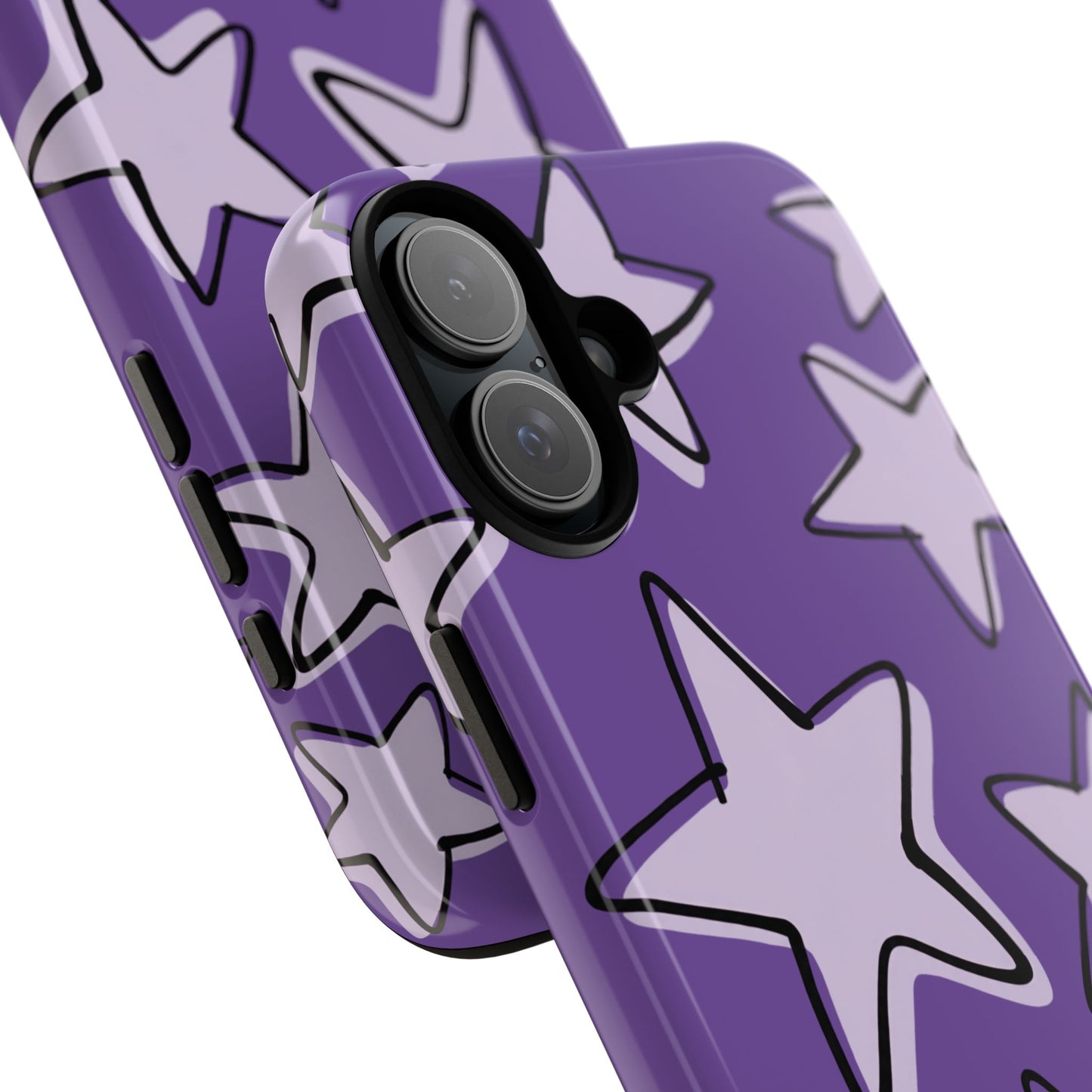 Violet Purple Doodle Star Phone Case