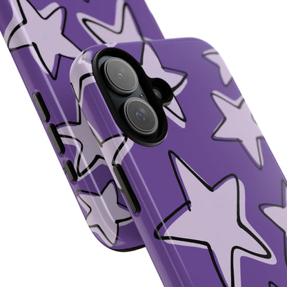 Violet Purple Doodle Star Phone Case