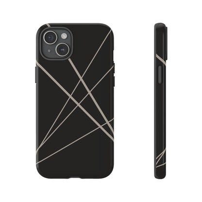 Abstract Black with Grey Lines Phone Case - Black Phone Case - iPhone 15 Plus / Glossy