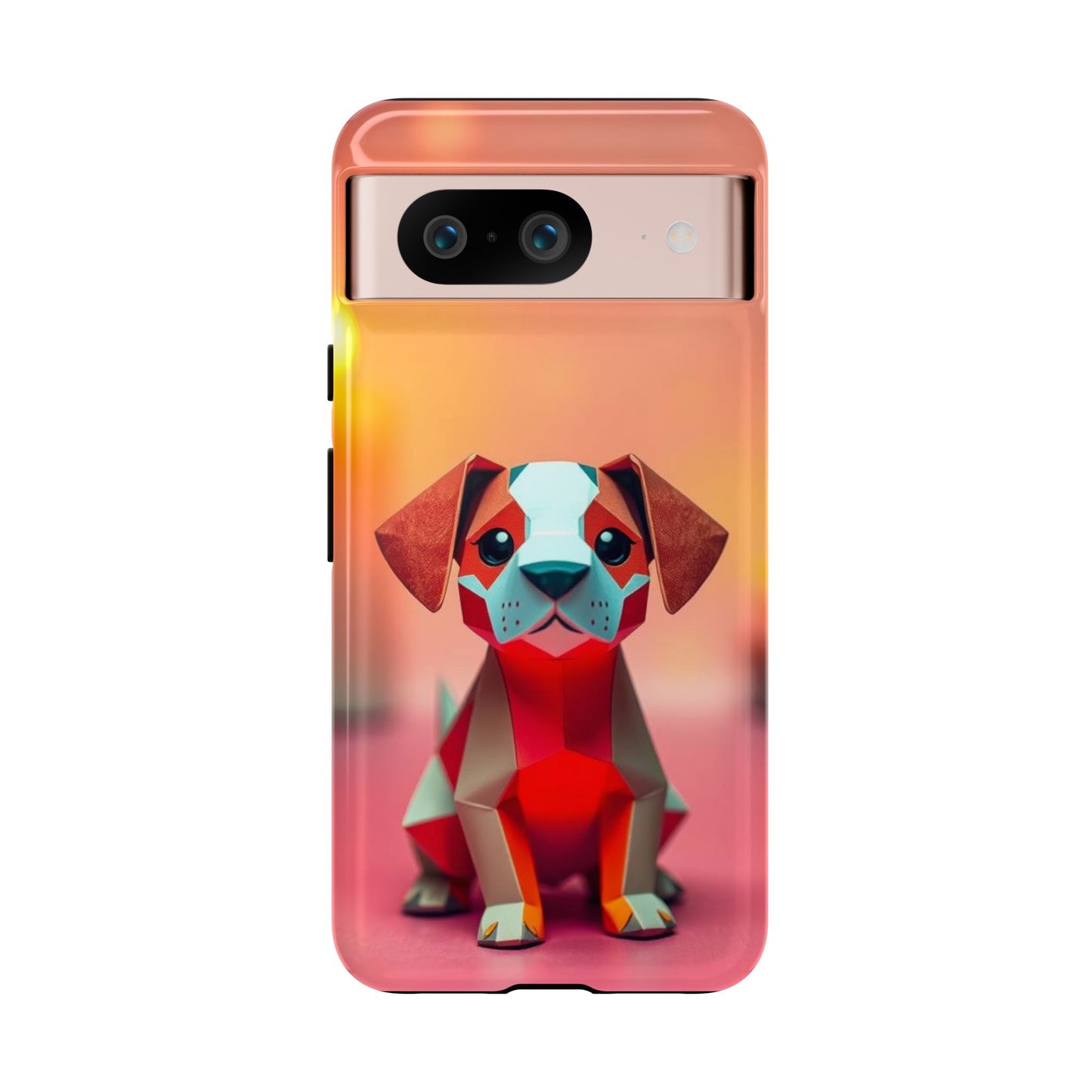 Google Pixel 8 / Glossy Phone Case - Origami Dog Design Phone Case