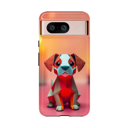Google Pixel 8 / Glossy Phone Case - Origami Dog Design Phone Case