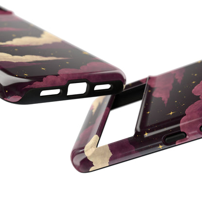 Illustrated Plum Clouds & Stars Phone Case