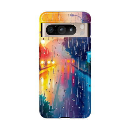 Google Pixel 8 Pro / Glossy Phone Case - Electric Rain Watercolour Design Phone Case