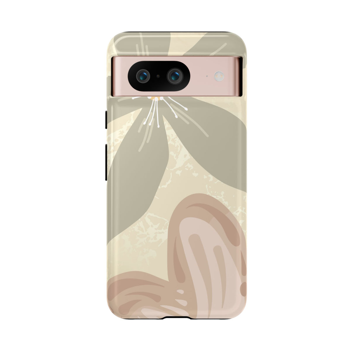 Hibiscus Heart Pattern Phone Case - Beige Phone Case - Google Pixel 8 / Glossy