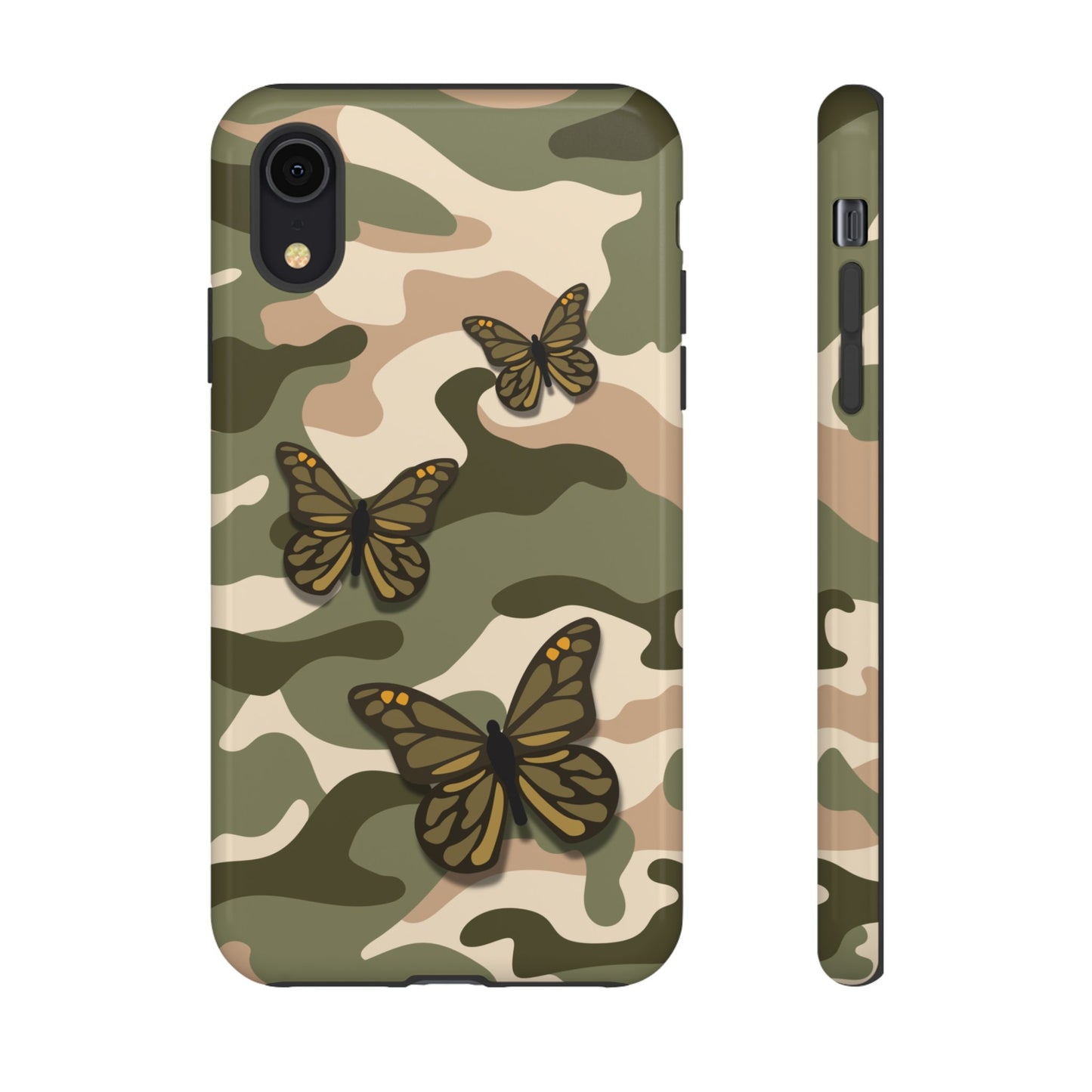 iPhone XR / Glossy Phone Case - Green Butterfly Camo Phone Case