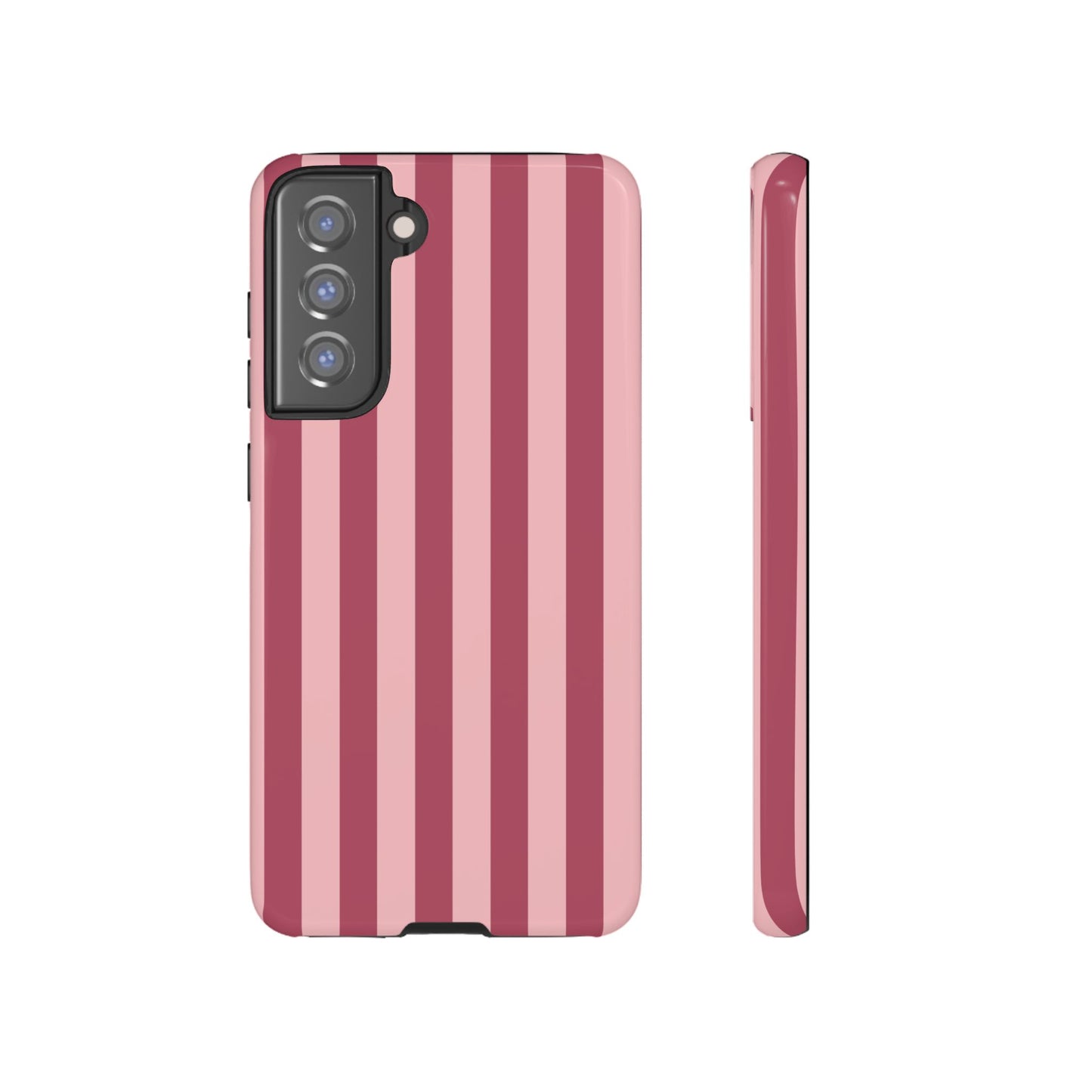 Samsung Galaxy S21 FE / Glossy Phone Case - ’Pink Stripe Pattern’ Phone Case