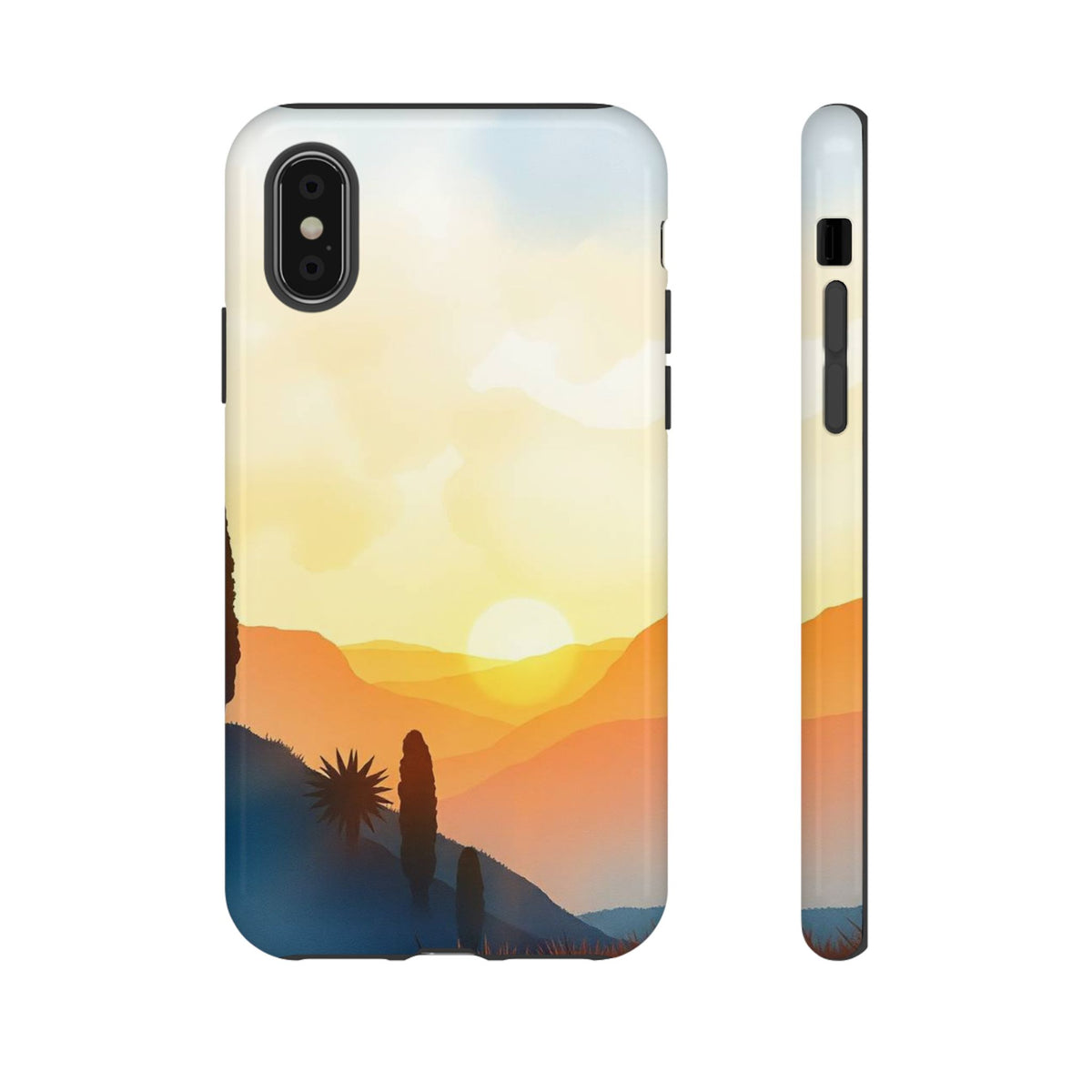 Watercolour Sunset Design Phone Case - Multicolor Phone Case - iPhone X / Glossy