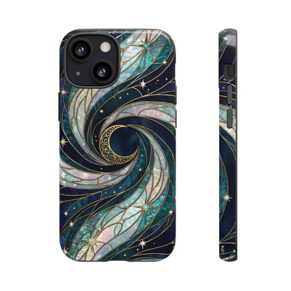 Elegant Navy & Teal Celestial Swirl Phone Case