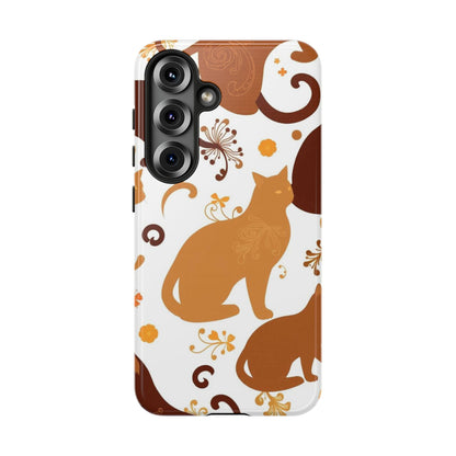 Samsung Galaxy S25 / Glossy Phone Case - Abstract Cat Pattern Phone Case